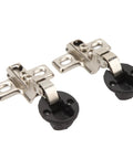 Concealed Hydraulic Glass Hinge Set For Cabinets With Soft Close, Cold Rolled Steel And Brushed Finish, 2 Pack Mini Hinges