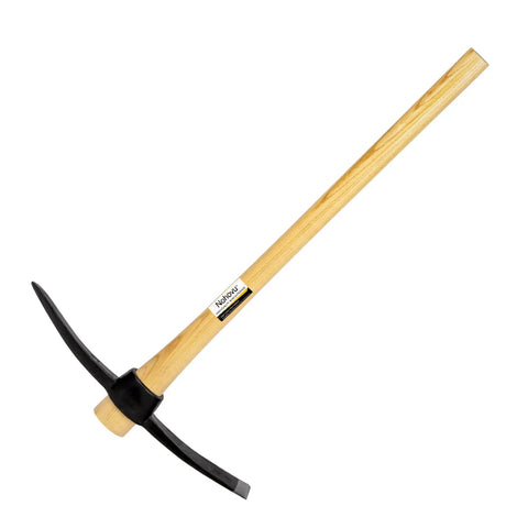 Beefy Heavy Duty Pickaxe With Wood Handle For Digging And Chiseling Forged High Carbon Steel Head 36 Inch Length Durable Tool For Tough Groundwork