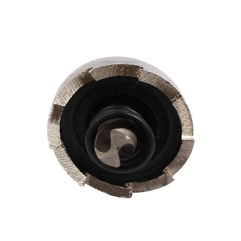 Close-up of sharp teeth on 18.2mm Hole Saw Set With 66mm Long HSS Spring Loaded For Clean Cuts, 13mm Cutting Depth, 2-Pack Hole Saws.