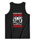 Men's Dope 100% Cotton Muscle Tank Top, Badass Bicycle Mechanic Graphic Tee in black with bowling design.