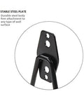 Close-up of heavy duty wall mount garage hooks set 4 pack with anti slip coating showing stable steel plate design.
