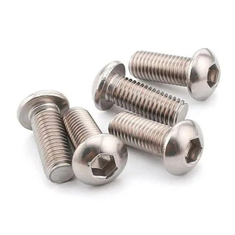 50 Pack 1/4-20 x 1 Button Head Socket Cap Screws 304 Stainless Steel 18-8 Bright Finish Full Thread Allen Socket Drive Ideal For Mechanical, Automotive, Machinery, And DIY Projects.