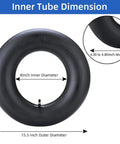 2-Pack Heavy-Duty Inner Tubes 4.80-8 And 4.00-8 With TR-87 Bent Valve Stem, dimensions and size details, inner and outer diameter