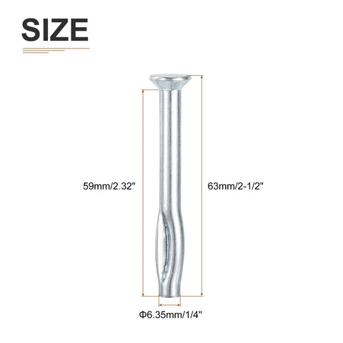 Split Drive Concrete Anchors 1/4 Inch By 2-1/2 Inch 50 Pack Carbon Steel Hammer Drive Anchors For Concrete And Drywall shown vertically