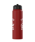 Red insulated stainless steel water bottle for sailplane pilots and glider enthusiasts keeps drinks cold or hot in flight.