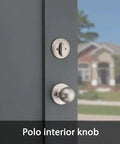 Dakota Front Door Lock Handle And Deadbolt Set For Exterior Entry, Satin Nickel Finish With Interior Knob, SmartKey Rekey Security