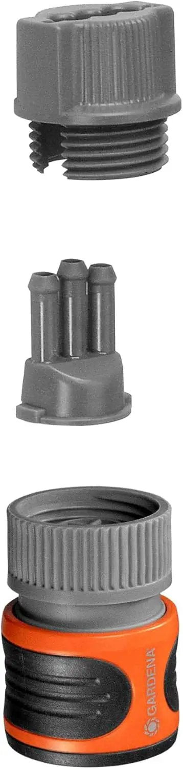 Easy Snap On Garden Hose Quick Connect Coupling Kit For Sprinklers And Hoses Inlet And Outlet Fittings Model 5316 U Durable Leak Free Plug And Play Water Hose Connector Set For Fast Setup showing components
