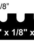 Diagram showing U-notch pattern of the Pro Grade U Notch Trowel One Eighth Inch By One Eighth Inch By One Eighth Inch