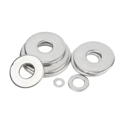 Stainless Steel Flat Washer Kit All In One Assortment For Pros And DIYers Multiple Sizes From M1.6 To M22 Includes M12x24x1.2 Spacers And Gasket Style Washers For Automotive And Home Projects, assorted silver flat washers