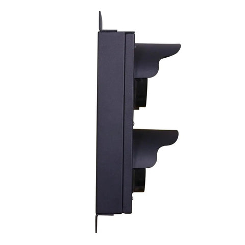 Set Of Two Built Like A Tank Red And Green LED Loading Dock Traffic Lights For Warehouse Docking Forklift And Truck Guidance Indoor Outdoor Use Mounting Brackets Included Ready To Roll side view showing mounting brackets