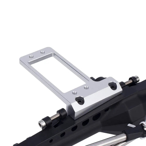 Beefed Up Aluminum Front Axle Servo Mount For 1/10 RC Crawler Cars, Low Center Of Gravity Behind The Axle, CNC Machined Silver Anodized