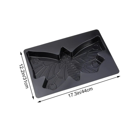 DIY Concrete Paving Mold For Garden Paths And Patios Create Step Stones With Reusable Stepping Stone Molds For Durable Outdoor Walkways Patio Slabs Black Weatherproof, butterfly shape, 44x31cm