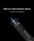 Close-up of 95 In 1 Mini Electric Screwdriver Kit With Rechargeable Cordless Power Handy Pocket Tool, showcasing high rotation speed.