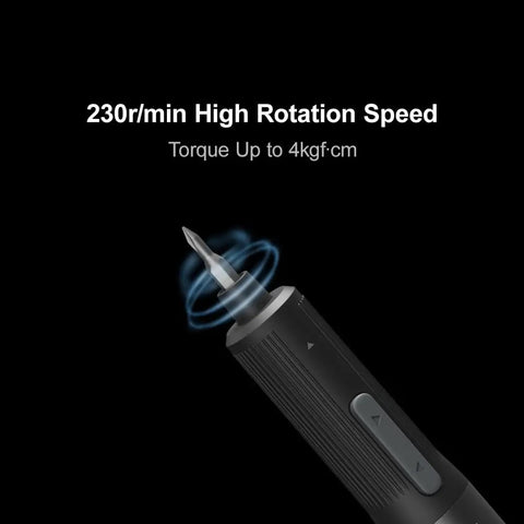 Close-up of 95 In 1 Mini Electric Screwdriver Kit With Rechargeable Cordless Power Handy Pocket Tool, showcasing high rotation speed.