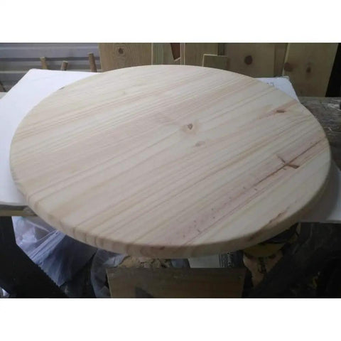 24 Inch Pine Unfinished Wooden Lazy Susan Turntable For Kitchen Countertop And Dining Table Easy Organizer For Skincare Or Bath Products Home Decor Display With Smooth 360 Degree Rotation on wooden table