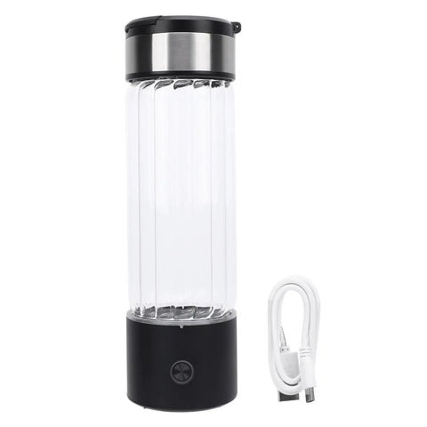 Hydrogen Water Bottle 460ml with SPE PEM Technology Fast 3 Minute Ionizer Delivers Up To 1400 ppb Hydration, with charging cable