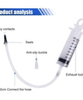 Universal Brake Bleeder Kit With 100Ml Syringe And 50Cm Hose for hydraulic disc clutch fluid drain with anti-slip buckle.