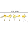 Top Shelf Wall Mounted Coat Rack With Five Heavy Duty Wrought Iron Hooks That Handle Every Jacket Key Backpack And Towel Without A Hitch While Adding A Smooth Modern Vibe To Your Entryway Organization Game - 23.6in wide, gold design.