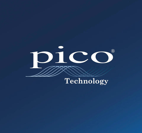 pico Technology logo on blue background representing Secure Hands Free Oscilloscope Probe Positioner.