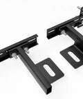 Heavy Duty Headboard Brackets For Metal Bed Frame Adjustable Mounting Hardware With Footboard Extension Kit Universal Fit Twin Full Queen King Matte Black showing sturdy metal brackets with bolts and adjustable features.