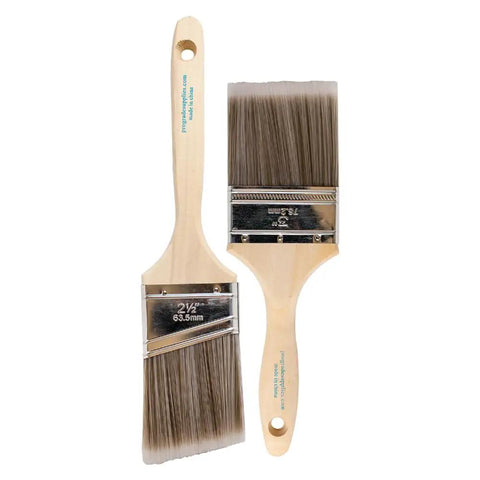 Paint Brush Set Two Pack With A Three Inch Flat Brush And Two And A Half Inch Angle Sash Brush For Cutting In Walls, Great For Home Diy Projects, Budget Friendly, High Quality Bristles And Ergonomic Handle