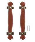 Vintage Leather Trunk Handle Replacement For Cabinets And Drawers Brown Leather Cabinet Pulls Durable Luggage Strap Style Handles