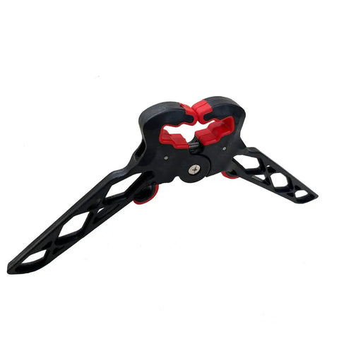 Folding Archery Bow Stand For Compound Bows With Non Slip Grip, lightweight design for outdoor use, side view display