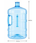 5 Gallon BPA Free Water Bottle Reusable Jug With Large Capacity Polycarbonate Container Universal Top Load And Bottom Load Dispenser Compatibility For Home And Office Use, side view showing dimensions.