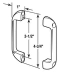 Big Time Ada Compliant Restroom Partition Door Pulls, Solid Zamak Alloy Frame With 3.5 Inch Spacing, sleek design dimensions 3.5 inch and 4.75 inch.