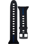 Replacement Watch Strap For Watch Style Dive Computer Durable Rubber Band With Corrosion Resistant Buckle Easy Two Screw Quick Change Black And Blue