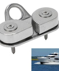 Stainless Steel Cam Cleat for Boats Fit 3 to 15 mm Lines, Universal Marine Hardware shown with boat in background