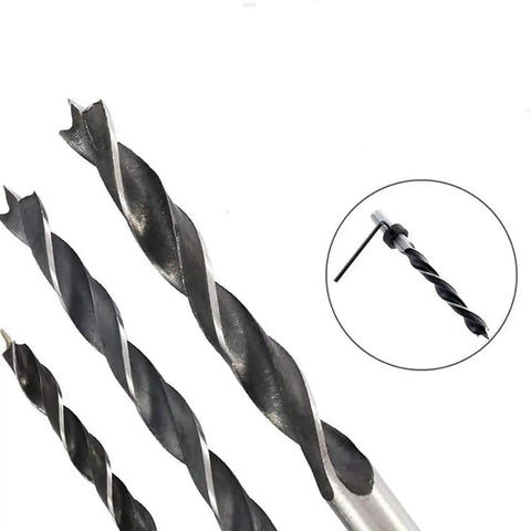 Three durable drill bits from Hardcore 15 Piece Pocket Hole Jig Kit for precise woodworking and easy carpentry applications.