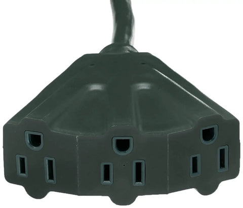 Indoor Outdoor Extension Cord 25 Foot 3 Prong Grounded Plug With 3 Outlets Weather Resistant Vinyl ETL Certified For Indoor And Outdoor Use