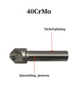 Boring bar with 3/4 inch shank and carbide cutting head; nickel-plated shank with quenched finish.