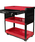 Garden Tool Organizer Cart With Three Tier Mobile Trolley Auto Repair Cabinet Heavy Duty Metal Tool Storage Ball Bearing Slides