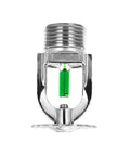 Badass Twelve Piece Pendant Fire Sprinkler Heads Slick Quick Response Rig Solid Copper Build Chrome Finish close-up view of sprinkler head.