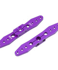 Two Pack 25T Double Servo Horn Steering Arm 70mm Long For 1/8 And 1/10 RC Cars, Aluminum, M3 6 Holes, purple
