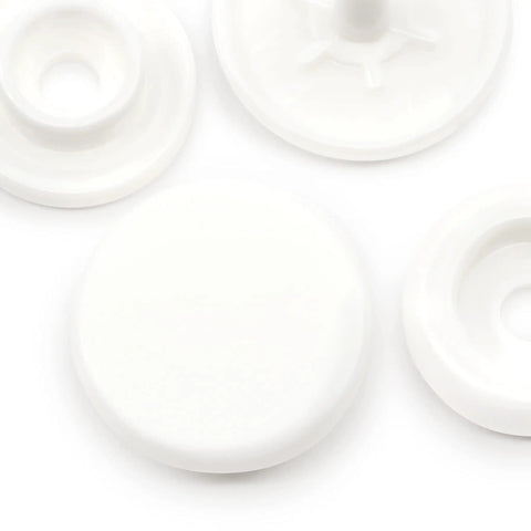 Round White Plastic Snaps Size 20 12 Count Set With Decorative Cap Socket Stud And Round Cap Easy To Attach With Snap Pliers