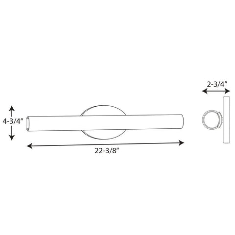 Dimensions of LED Vanity Light 22 Inch With Etched White Glass Brushed Nickel Finish Luxe Bath Fixture For Powder Room Dimmable Integrated LED