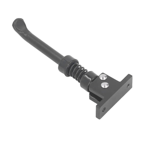 Durable Aluminum Electric Scooter Kickstand Stand Holder Parking Support Easy Install For Daily Parking And Storage Fits Most Electric Scooters Stable Ground Grip Replacement Part, black aluminum alloy with silver screws, single piece view