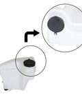 Close-up view of Windshield Washer Fluid Reservoir Tank With Pump Replacement For Corolla Prizm 1998 To 2002 1.8L