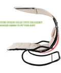 Outdoor Hammock Rocking Chaise Lounge Chair With Stand And Canopy Cozy Soft Cushion And Removable Headrest Recliner Swing