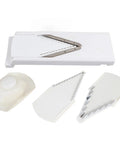 V Shape Mandoline Slicer For Quick Safe Veggie Slicing And Grating With Non Slip Base And Hand Guard, Durable Stainless Steel Blades