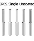 Threaded Aluminum End Mills Set 5 Pcs With Carbide Tips Single Tooth CNC Milling Cutter For Aluminum Threading And Quick Clean Cuts
