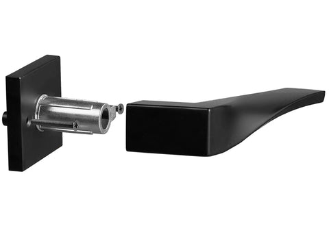 Sleek Series Iron Black Door Lever For Modern Home Upgrades Durable Interior Door Hardware With Grippy Handle Smooth Operation