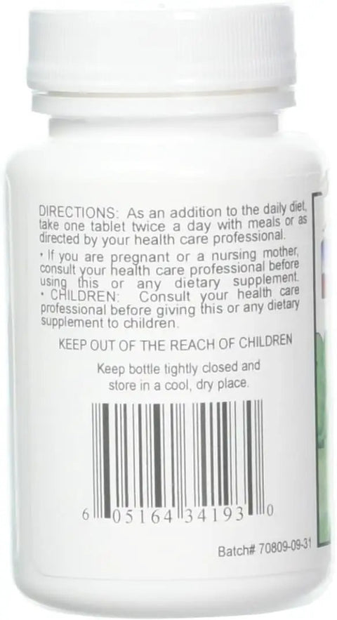 Back view of Lithium Orotate 120 Mg Dietary Supplement, 200 Tablets Pack Of 2 with directions and barcode visible on the bottle.