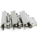 Stainless Steel Detachable Cabinet Door Hinge With Spring, Folding Hidden Hinge, Heavy Duty Industrial Grade Carbon Steel, Easy Install 1 Piece CL268-2steel close-up view.