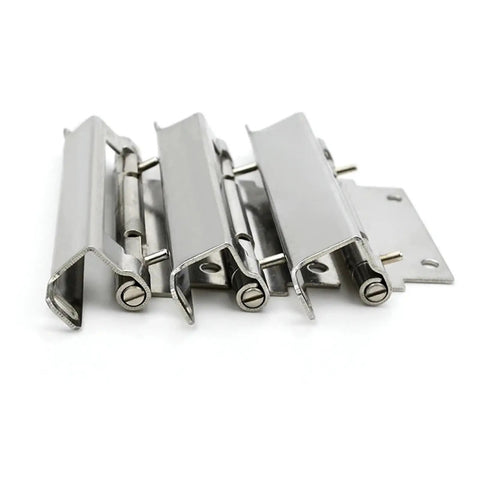 Stainless Steel Detachable Cabinet Door Hinge With Spring, Folding Hidden Hinge, Heavy Duty Industrial Grade Carbon Steel, Easy Install 1 Piece CL268-2steel close-up view.