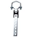 Two Pack Heavy Duty Universal Exhaust Hangers With Swivel Tail Pipe Brackets, Six Pre Drilled Holes For Flexible OE Style Fitment, Durable Steel Silver Finish, Muffler Hanger Bracket For Most Cars, Easy Install; silver steel hanger with 6 holes