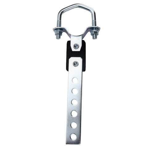 Two Pack Heavy Duty Universal Exhaust Hangers With Swivel Tail Pipe Brackets, Six Pre Drilled Holes For Flexible OE Style Fitment, Durable Steel Silver Finish, Muffler Hanger Bracket For Most Cars, Easy Install; silver steel hanger with 6 holes